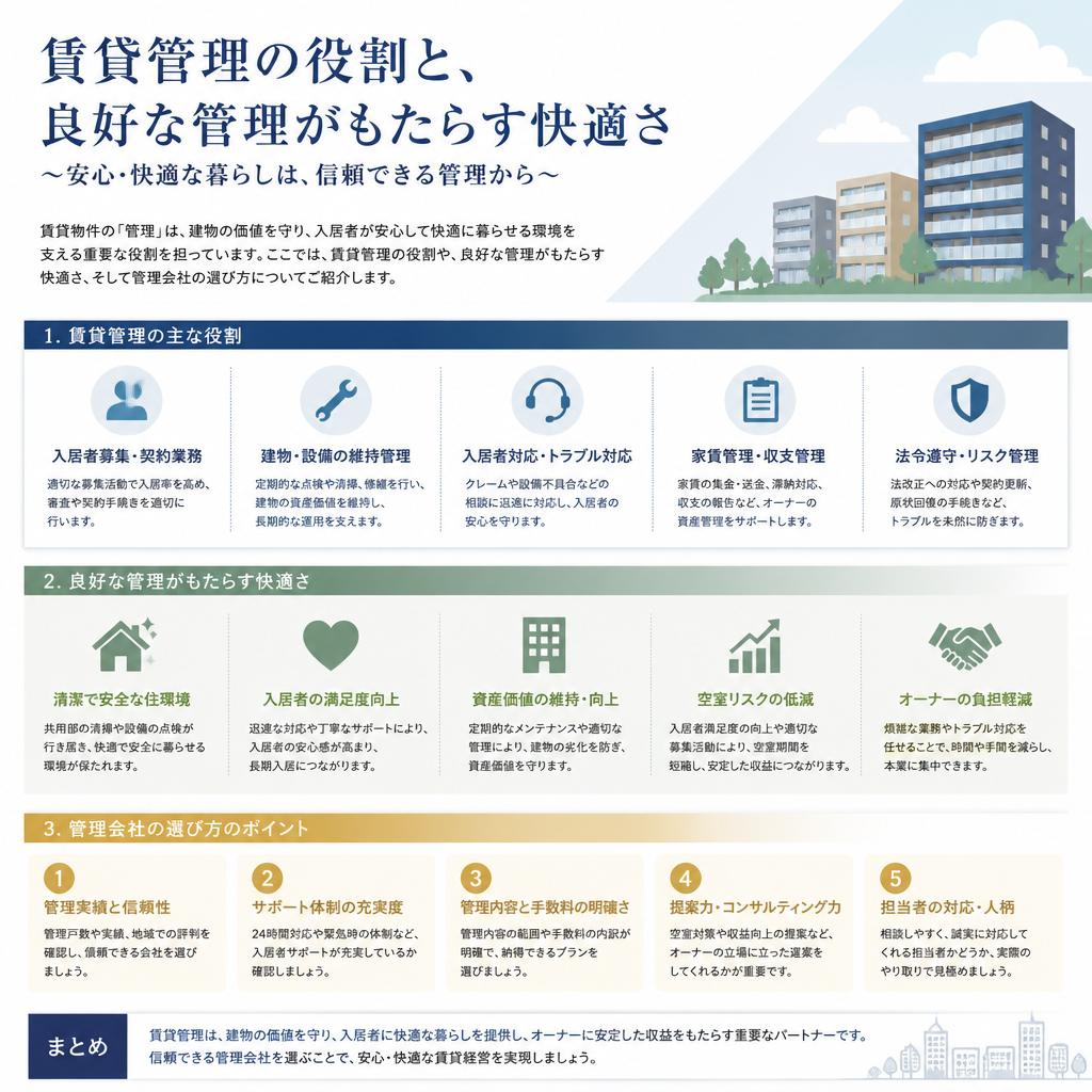 快適な賃貸生活を支える管理の重要性